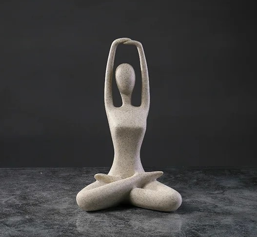 ZenJoy Vrouw in Yoga Standbeeld – Moderne Binnenhuisdecoratie van Resin