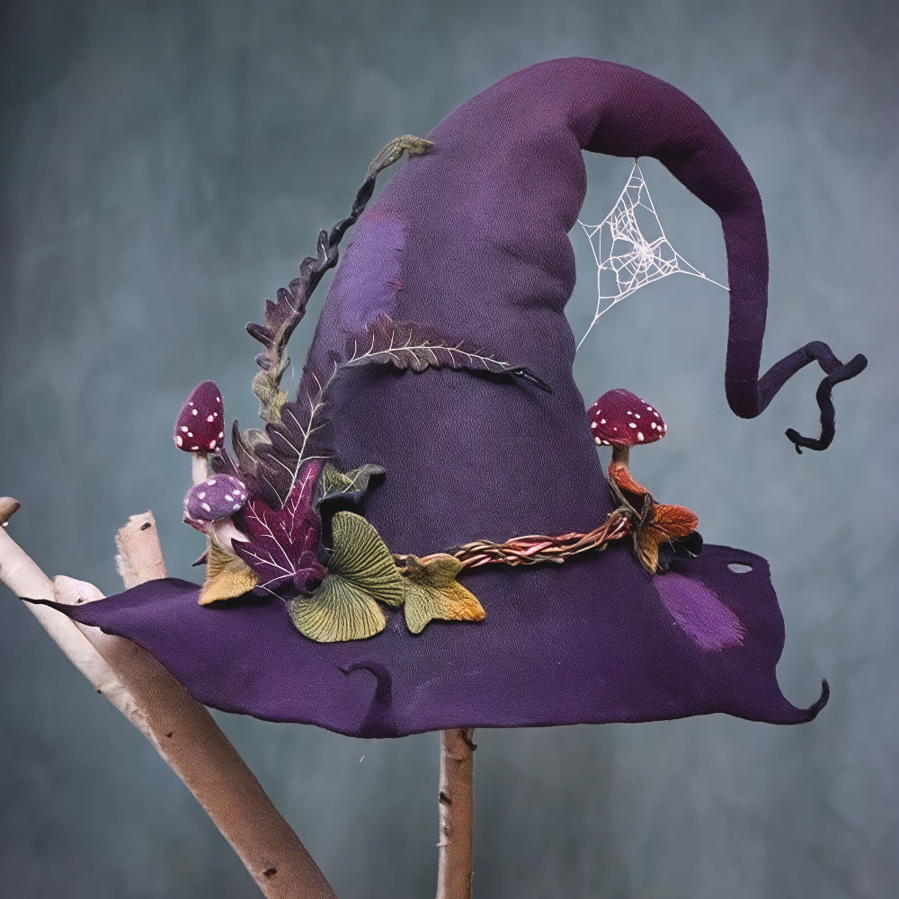 Handgemaakte Halloween Heksenhoed van Merino Wol Vilt