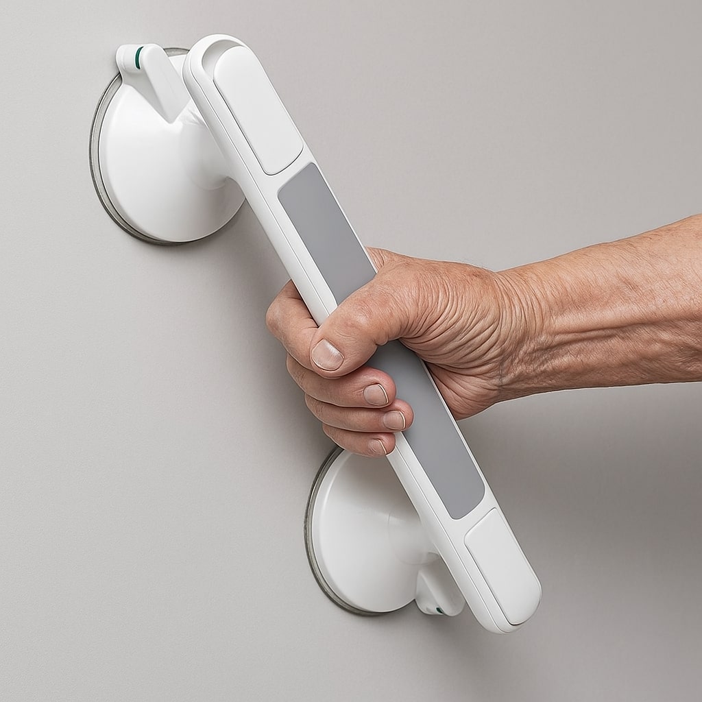 Steunhandgreep voor douche, bad of toilet | Zuignapgreep voor senioren zonder boren | SeniGrip