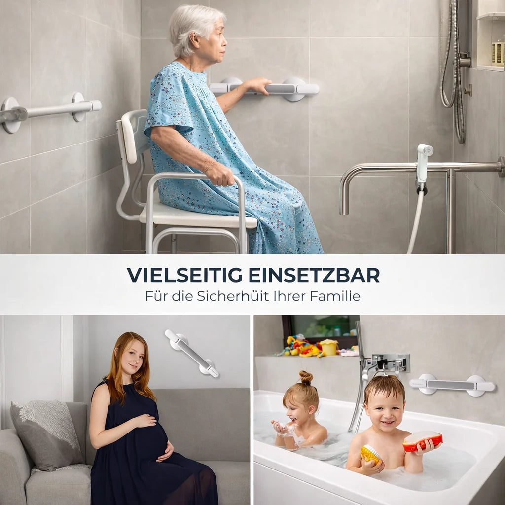 Steunhandgreep voor douche, bad of toilet | Zuignapgreep voor senioren zonder boren | SeniGrip