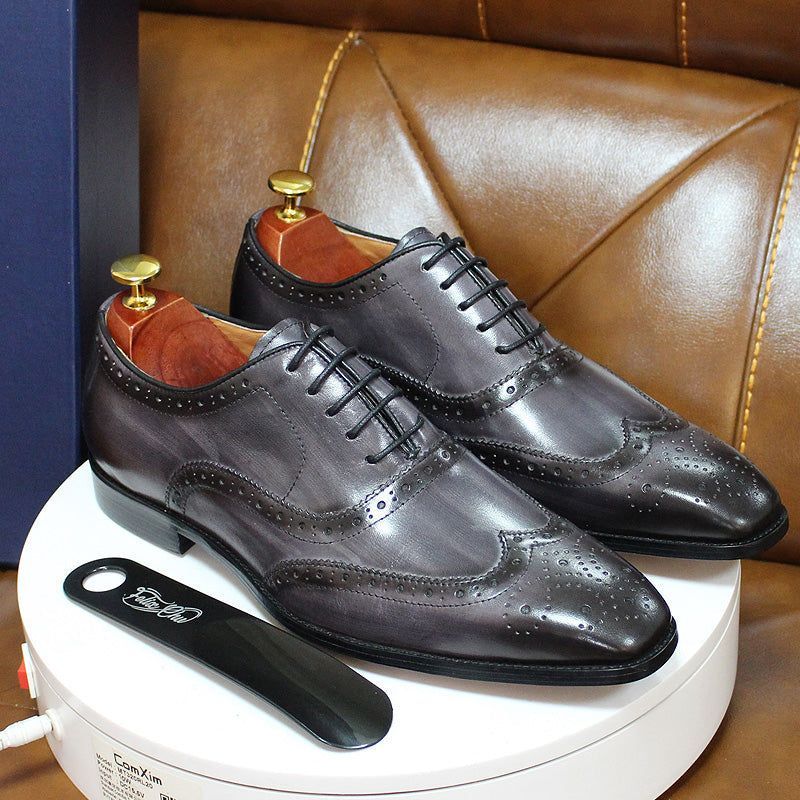 Handgemaakte Heren Oxford Schoenen Leer Brogue Dress Klassieke Zakelijke Formele Schoenen
