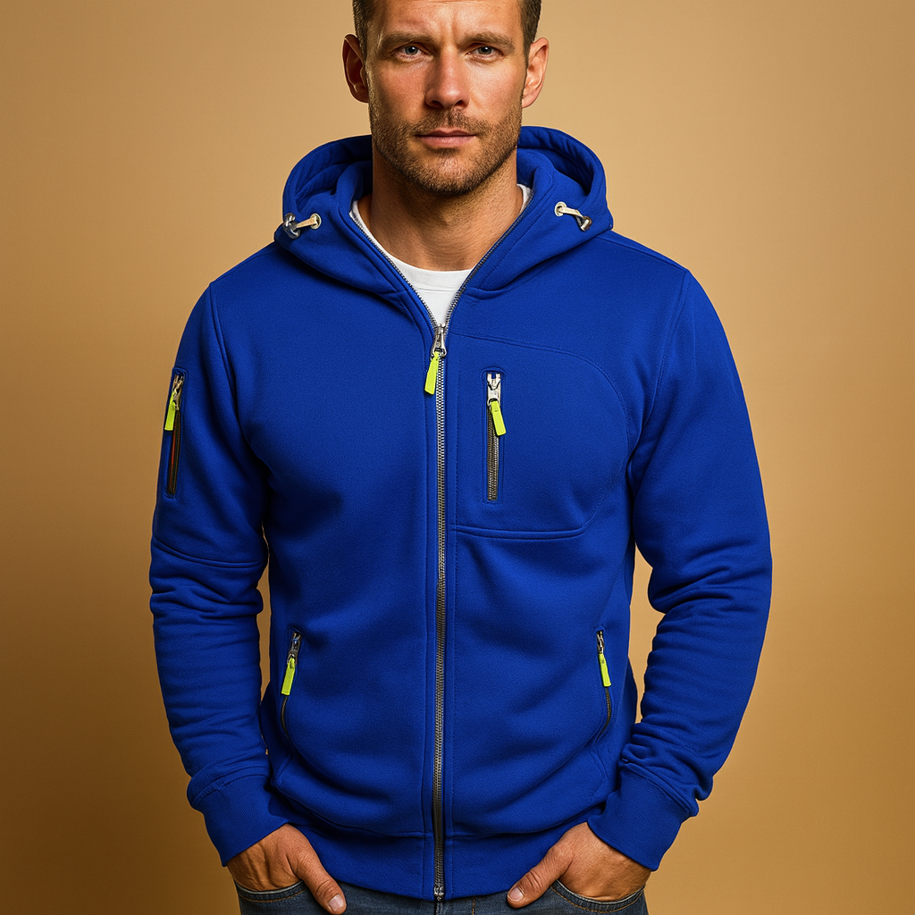 Heren Hoodie met Rits en Capuchon – Comfortabel Bram Design