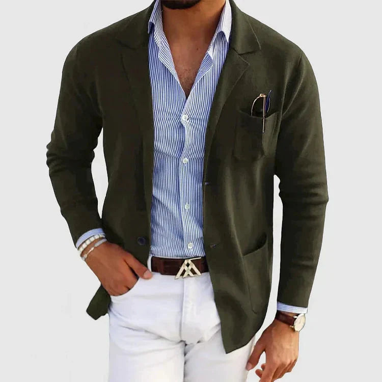 Herfstachtige herenblazer met casual knoopzakken en reverskraag - Lorenzo