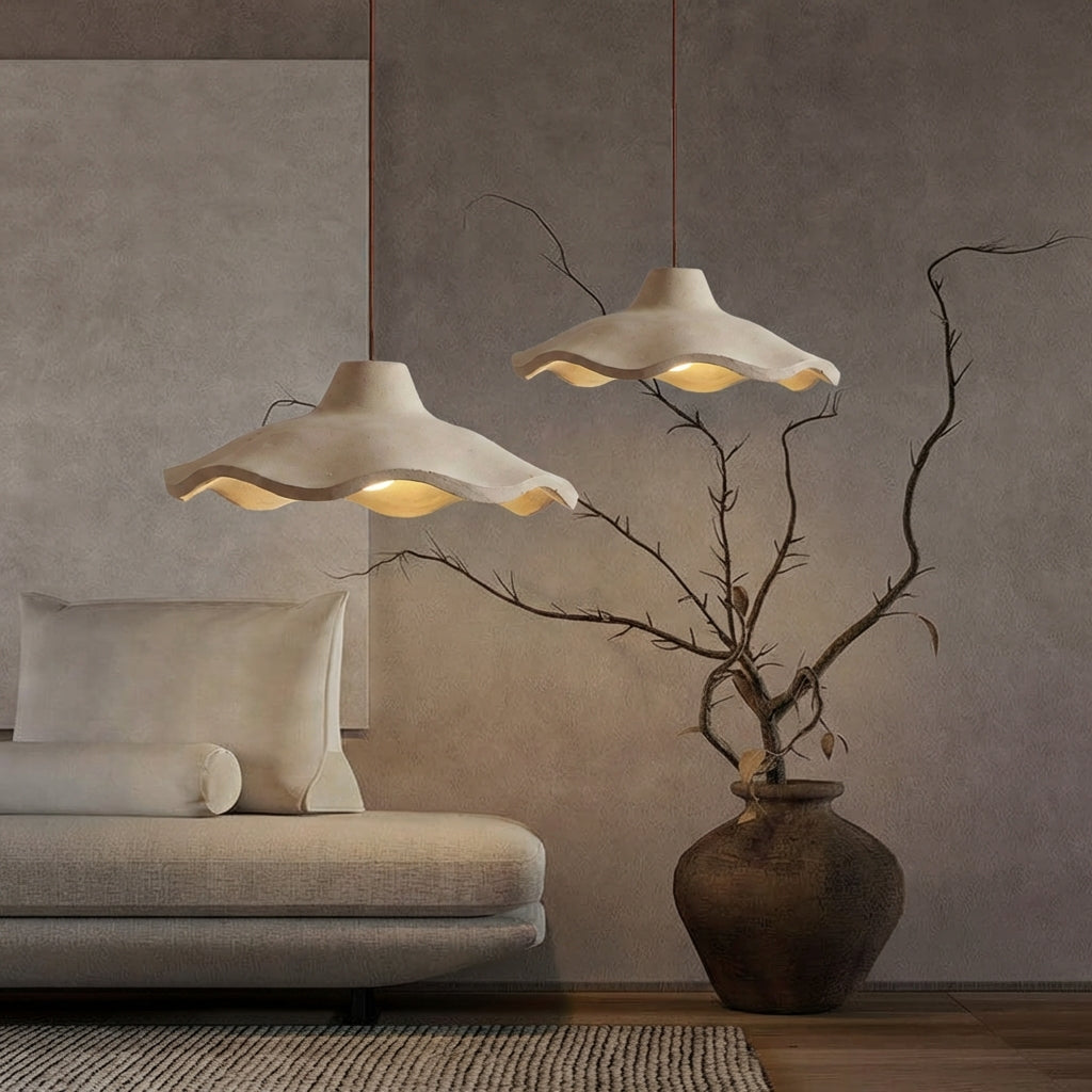 Japanse Vintage Cement Bloem Pendelverlichting | 1-Licht