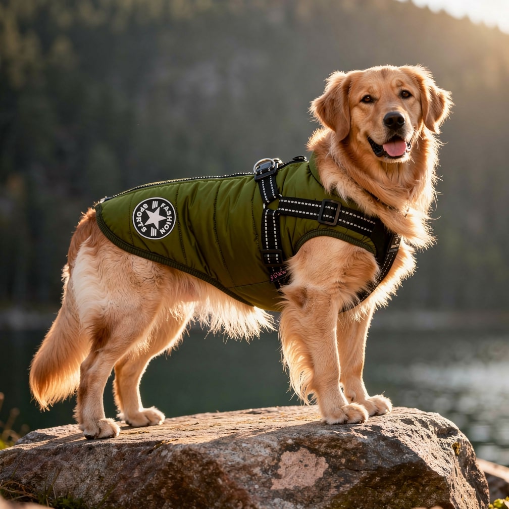 Hondenmantel voor de winter | Winterjas voor honden | Hondenjack met harnas | VachtMantel