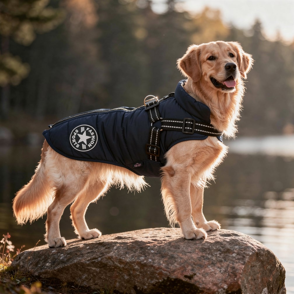 Hondenmantel voor de winter | Winterjas voor honden | Hondenjack met harnas | VachtMantel