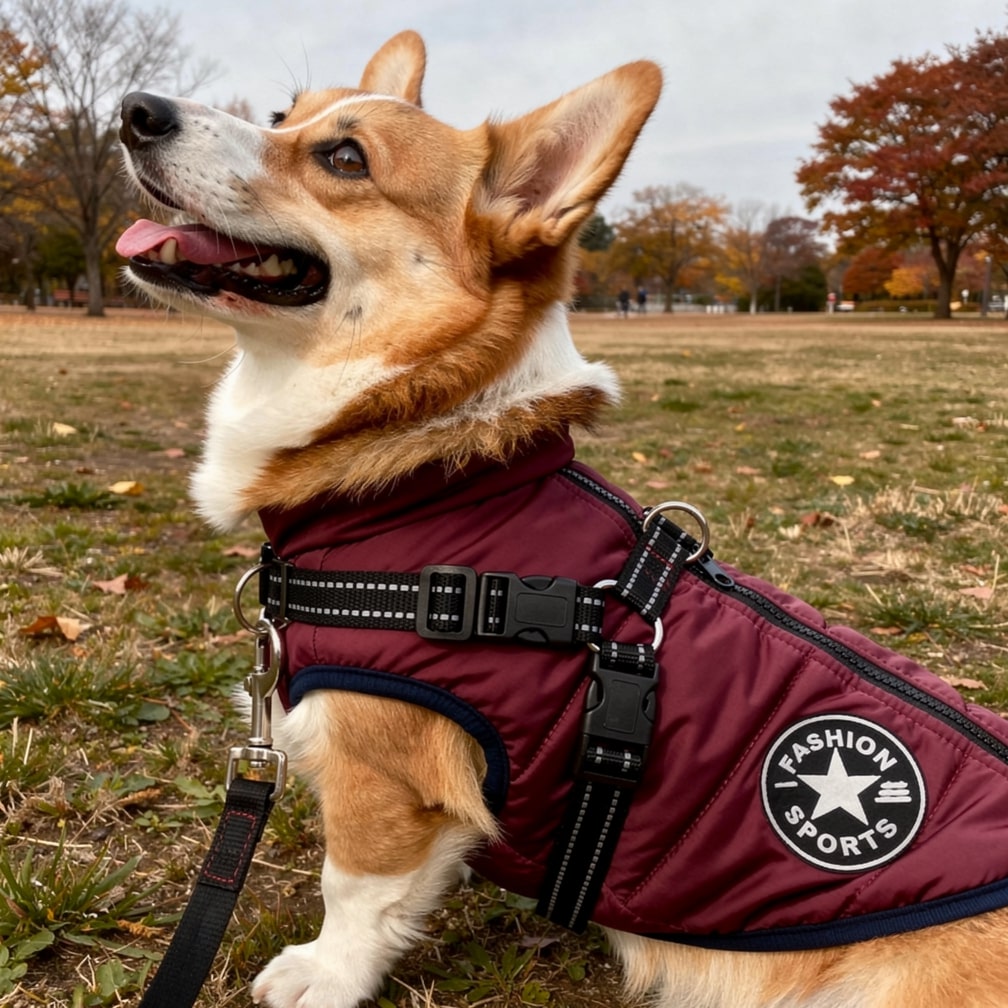 Hondenmantel voor de winter | Winterjas voor honden | Hondenjack met harnas | VachtMantel