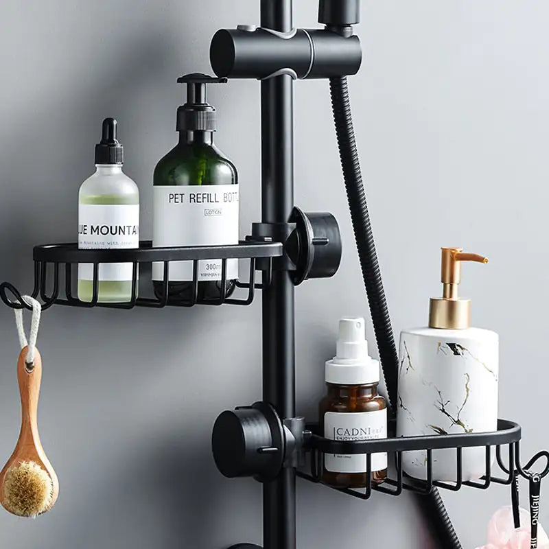 AquaGrip - Elegante Douchecabine met Veilige Bevestiging en Ruime Opslag
