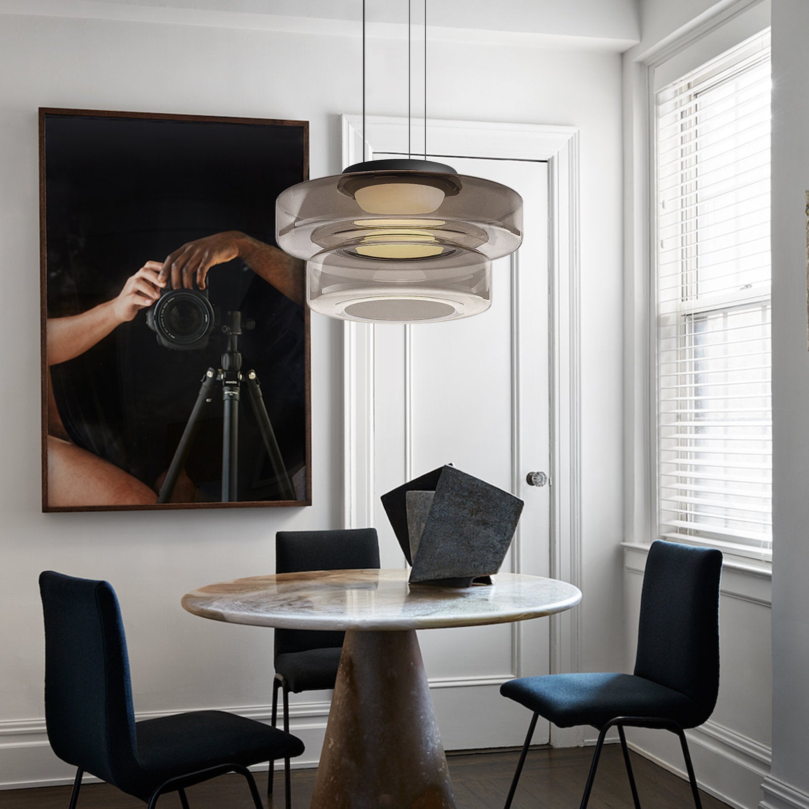 Glazen Hanglamp In Bauhaus Stijl