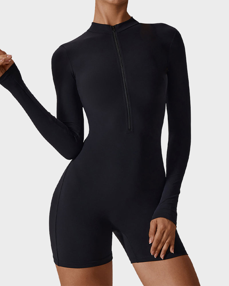 EliteFit Luxe Zip Jumpsuit Shorts | Lichtgewicht en stijlvolle workout essentiële voor ultiem comfort en prestaties