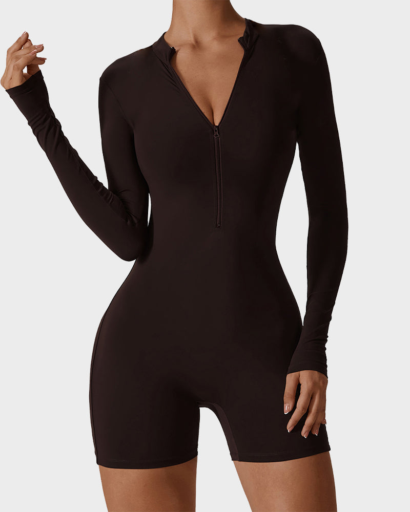 EliteFit Luxe Zip Jumpsuit Shorts | Lichtgewicht en stijlvolle workout essentiële voor ultiem comfort en prestaties