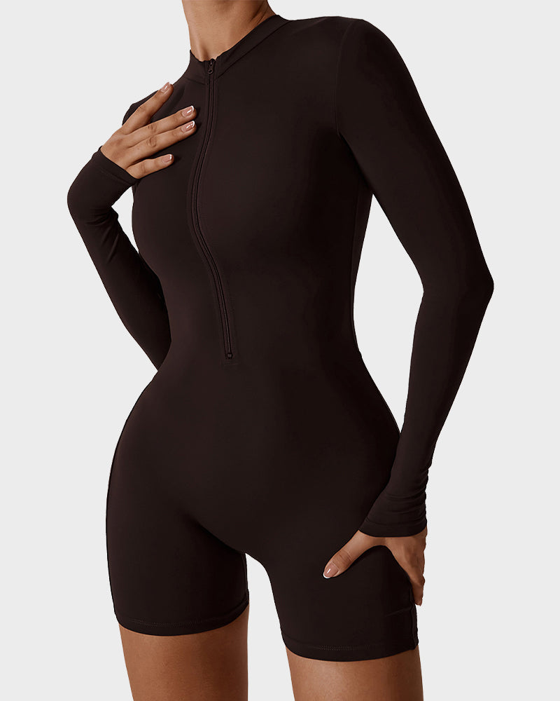 EliteFit Luxe Zip Jumpsuit Shorts | Lichtgewicht en stijlvolle workout essentiële voor ultiem comfort en prestaties