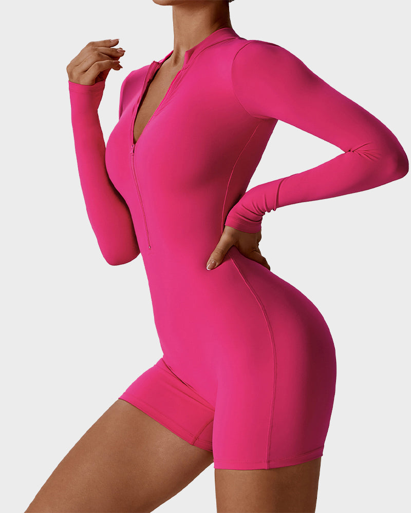 EliteFit Luxe Zip Jumpsuit Shorts | Lichtgewicht en stijlvolle workout essentiële voor ultiem comfort en prestaties