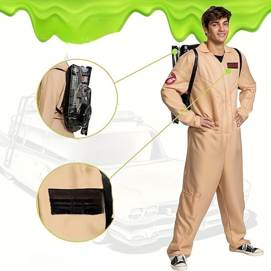 Heren Lange Mouwen Utility Halloween Kostuum Jumpsuit | Rits Sluiting