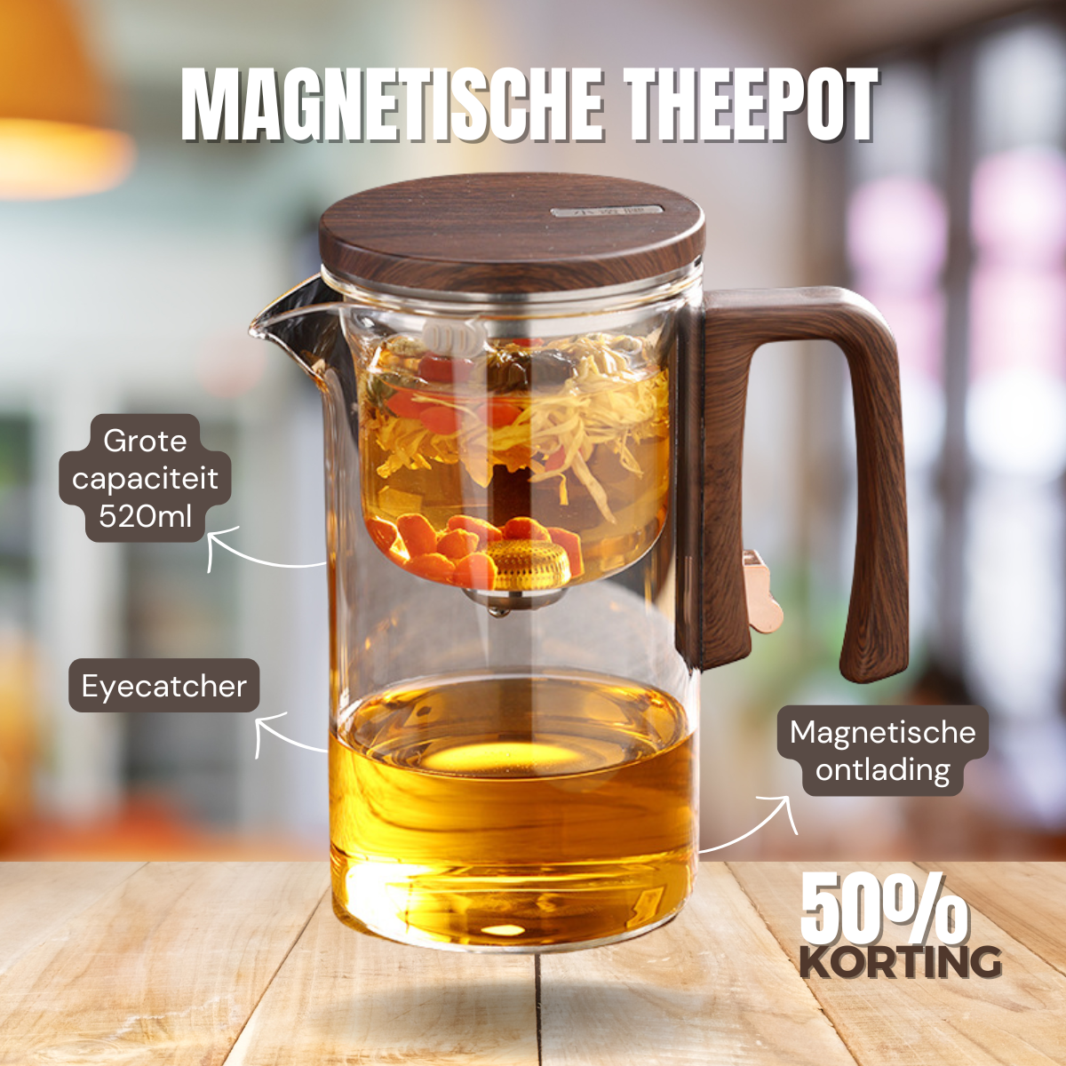LuxaTea Exquisite Magnetische Theepot | Elegante Theepot voor perfecte infusies en stijl