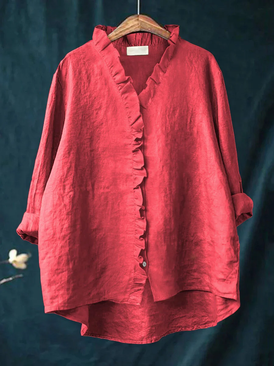 Ella | Elegante Rüschblouse voor modebewuste gelegenheden