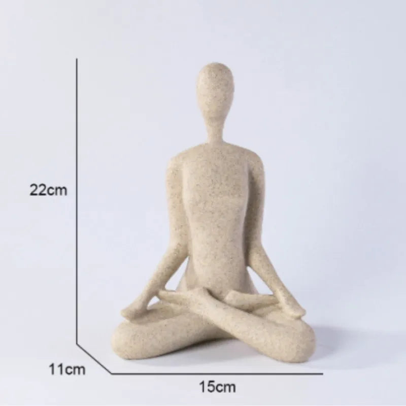 ZenJoy Vrouw in Yoga Standbeeld – Moderne Binnenhuisdecoratie van Resin