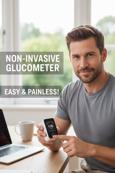 Niet-invasieve bloedsuikermonitor — 5-seconden aflezing | - 99% nauwkeurigheid 8-1