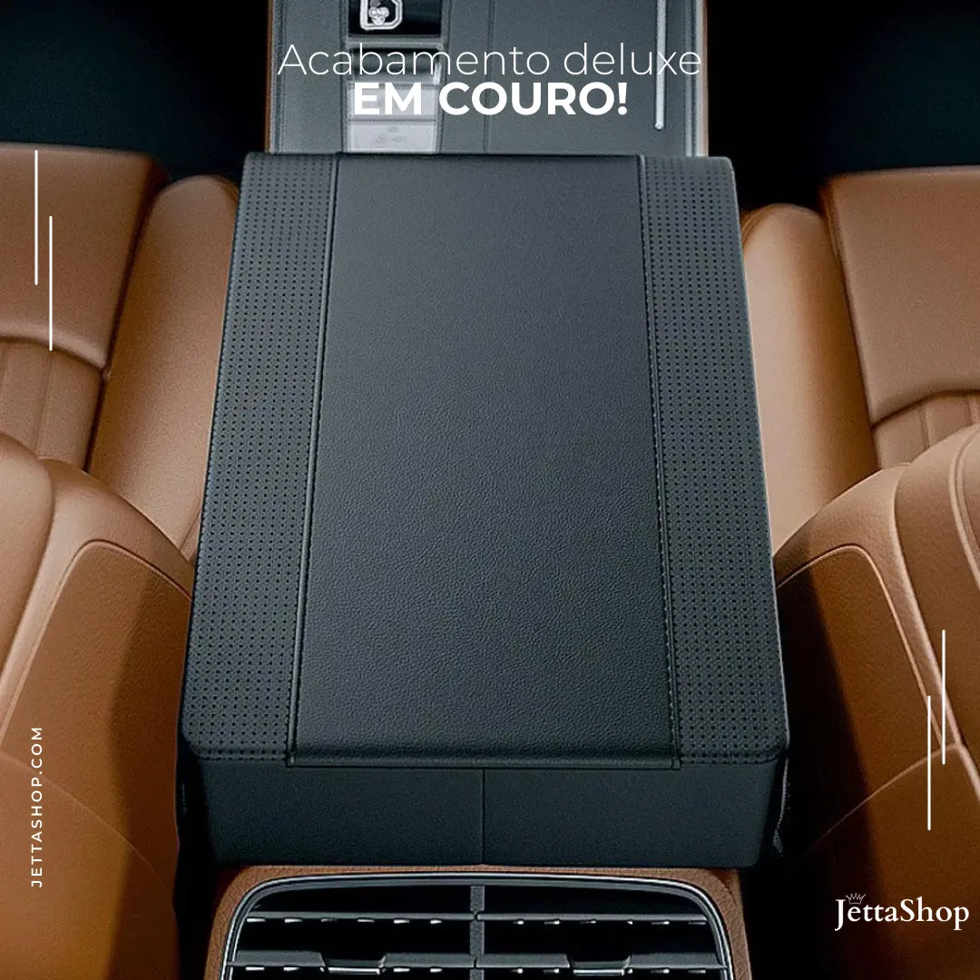 LuxAuto Elegance Leren Armsteun | Luxe armsteun met aanpasbare opbergfunctie voor uw auto