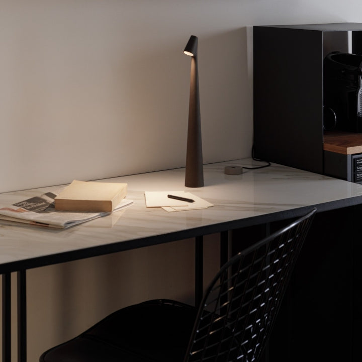 Sculpting Tafellamp Draadloze LED Lamp Massief Aluminium 10000mAh Accu 3-Traps Dimming CRI 90 USB-C Oplaadpoort Warmwit 2700K