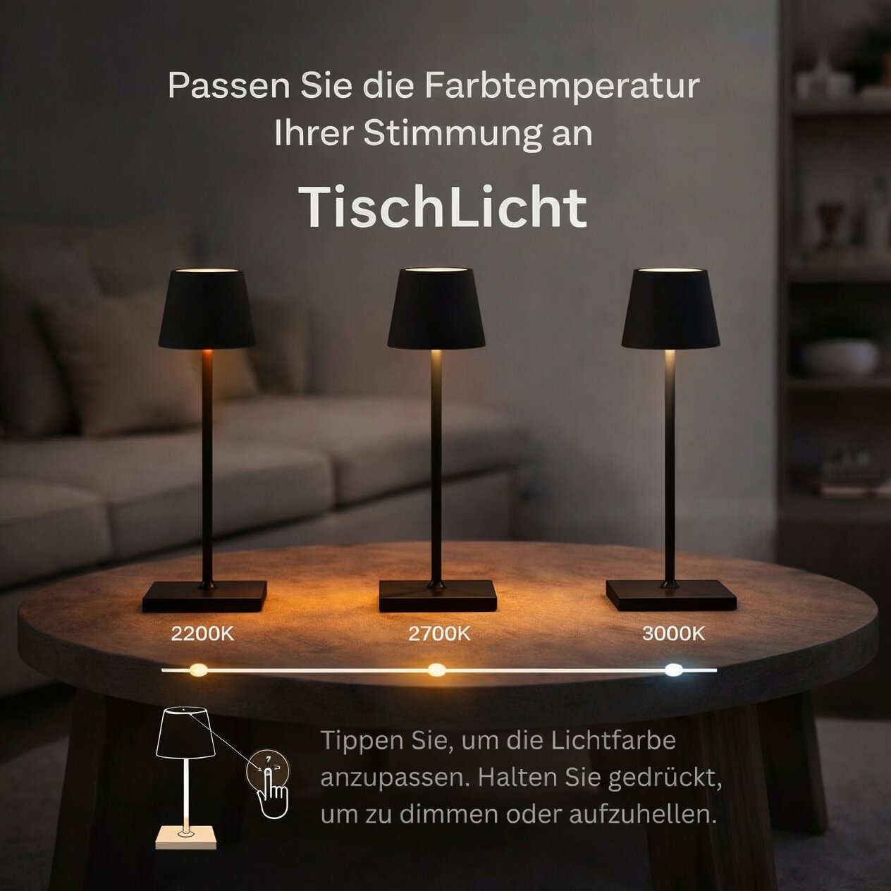 Draadloze Tafel lamp | Tafelverlichting met accu | TafelLicht