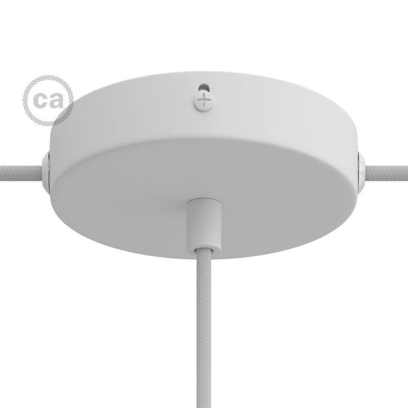 Rosette voor 1 Lamp Ø12 Mat Wit met Zijgaten
