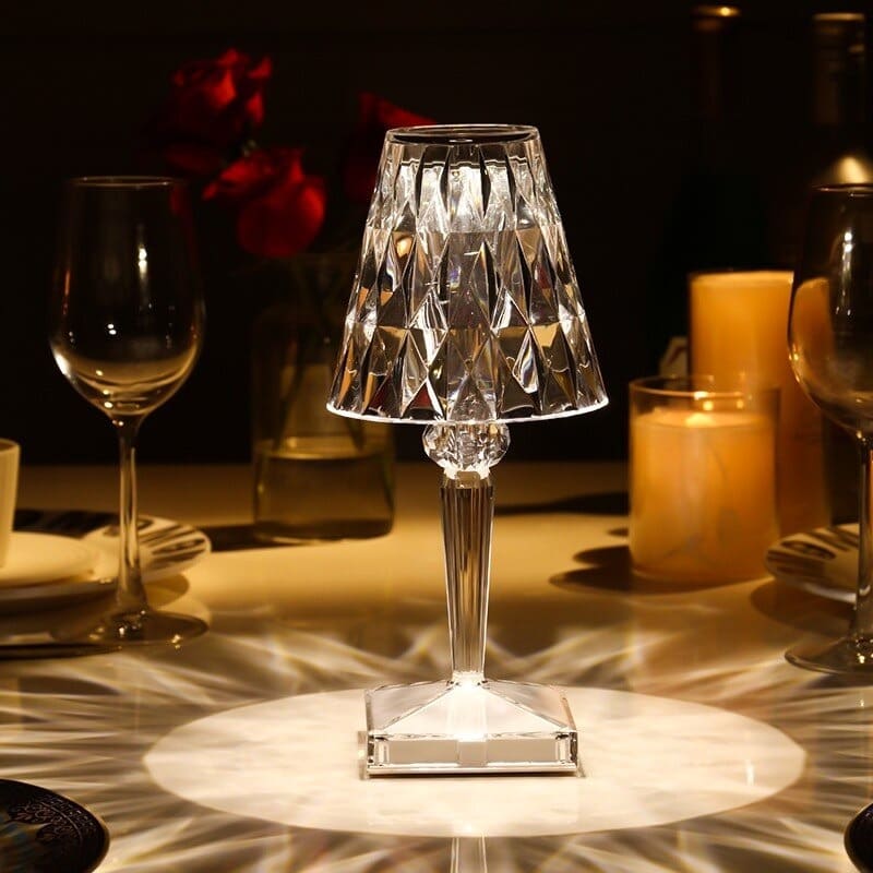 GlimmerLux - Tafel lamp van kristal met 3-niveaus touch dimmer