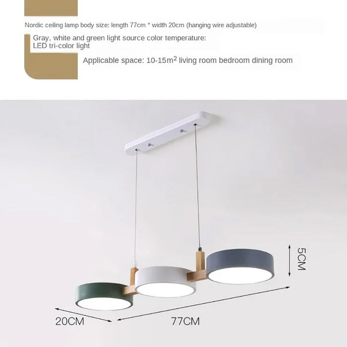 Noordse Flush Plafondlamp Met Meerdere Koppen Voor Keukens En Eetkamers