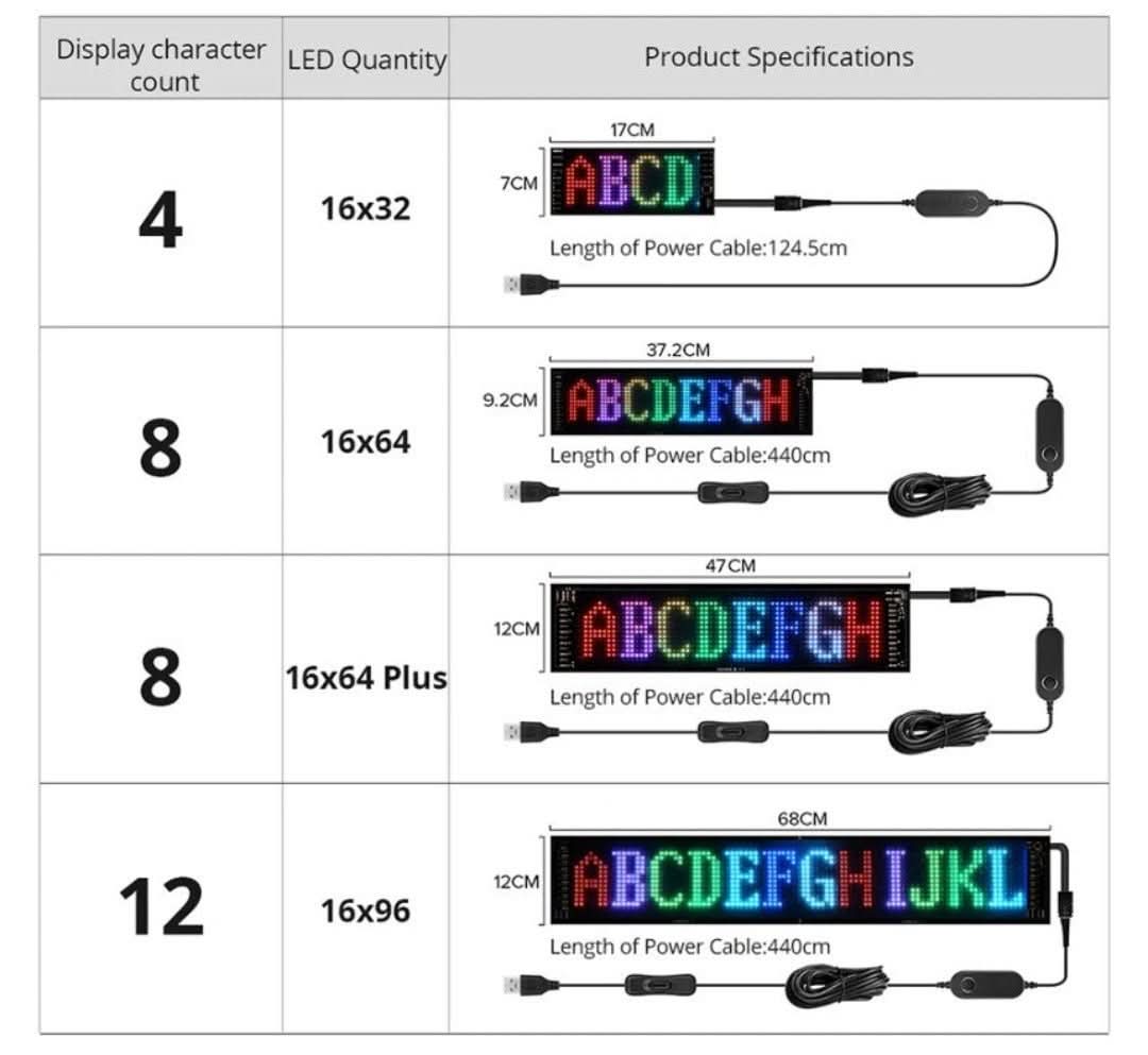 Aanpasbaar LED Auto-Display – GlowSign