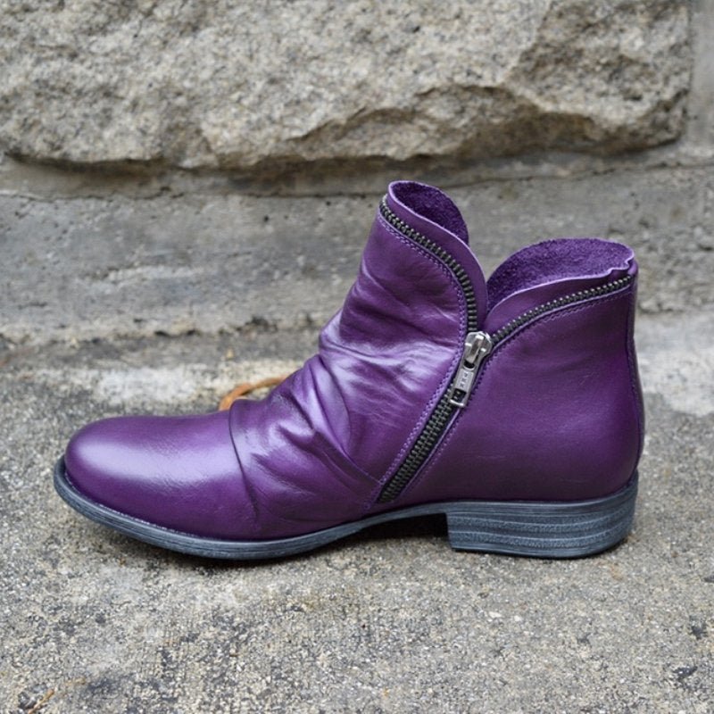 Trendy Leren Dames Enkellaarsjes – Eva