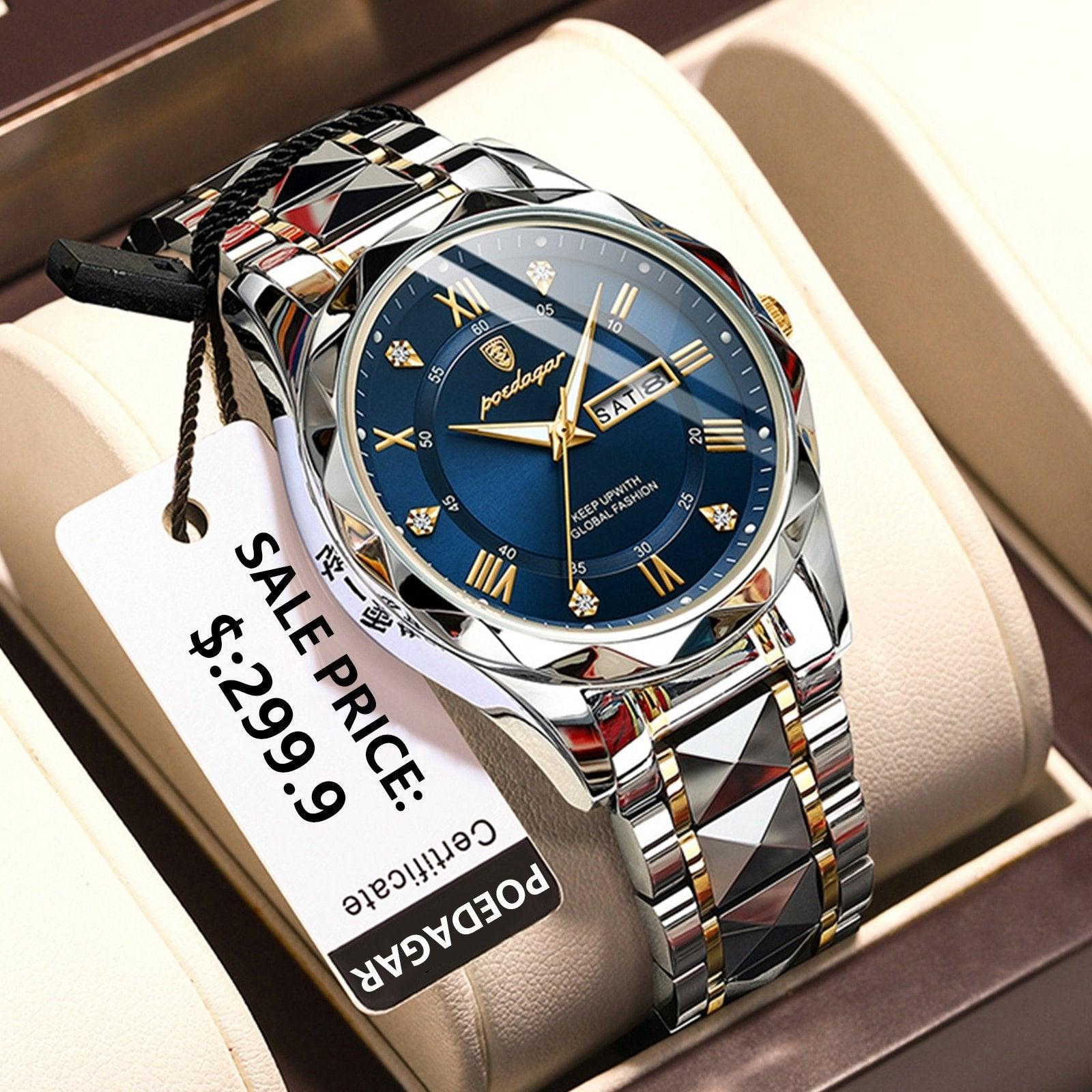 Luxueuze Waterdichte Heren Horloge – Stijlvol RVS Tijdstuk met Nauwkeurige Quartz Beweging