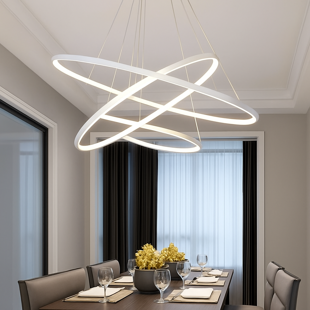 Design-Luster met LED-Hangringen Deco