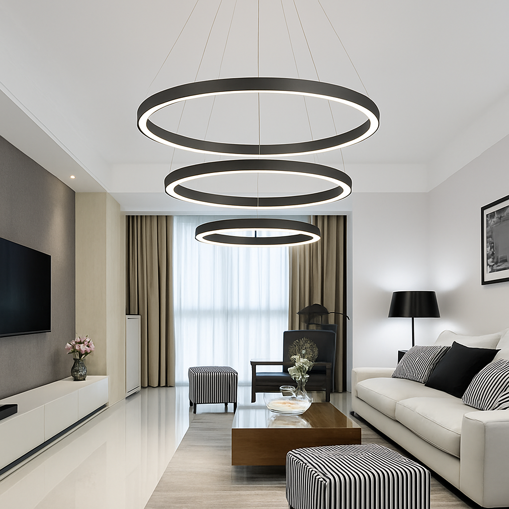 Design-Luster met LED-Hangringen Deco