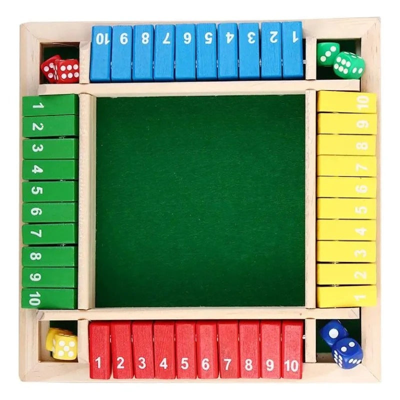 ShutTheBox Familie Klapspel 4 Spelers Set