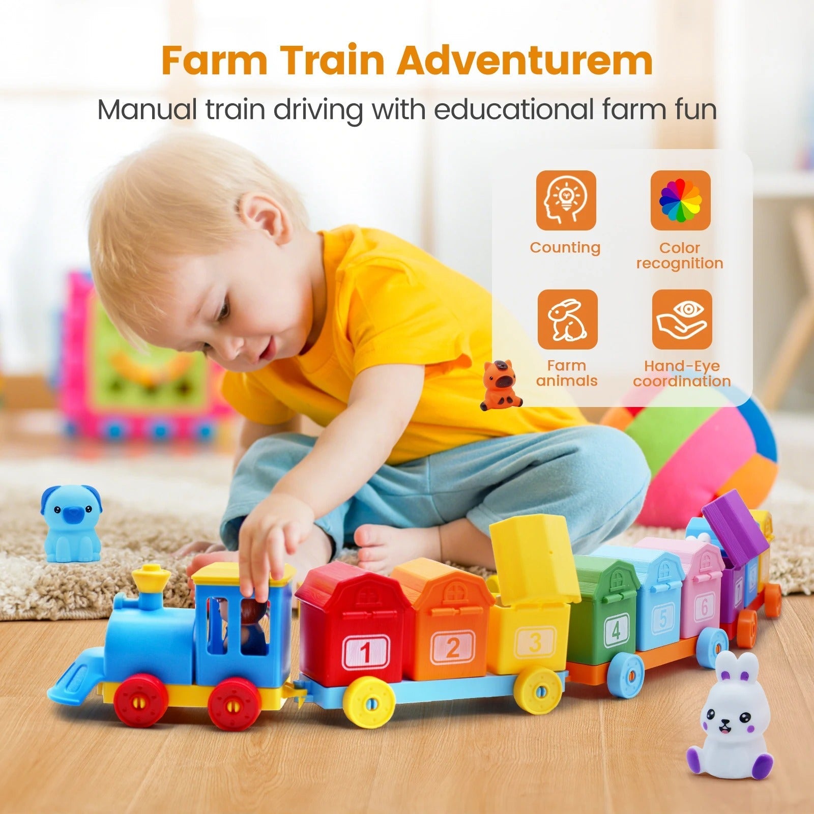 Montessori Farm Learning Cart Kinderspeelgoed