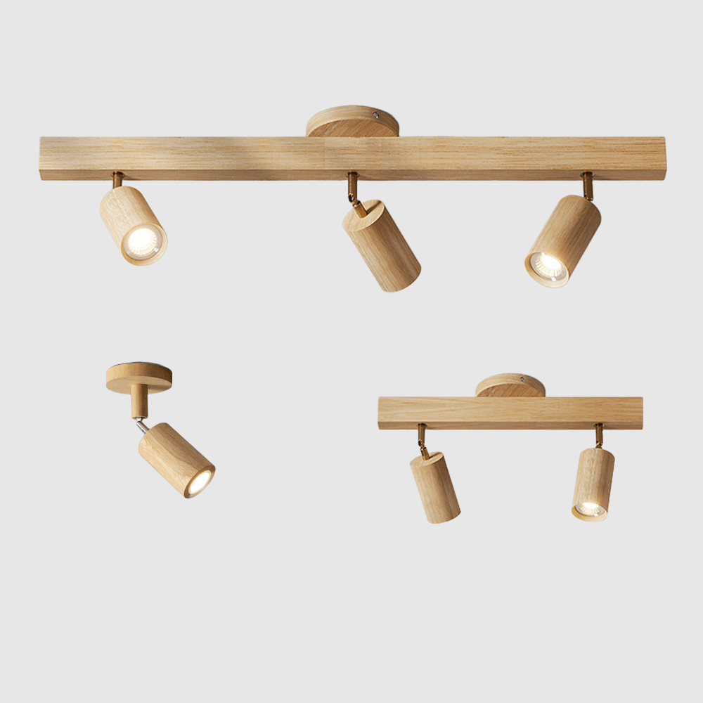 Verstelbare Houten Plafondlamp Minimalistisch Massief Hout