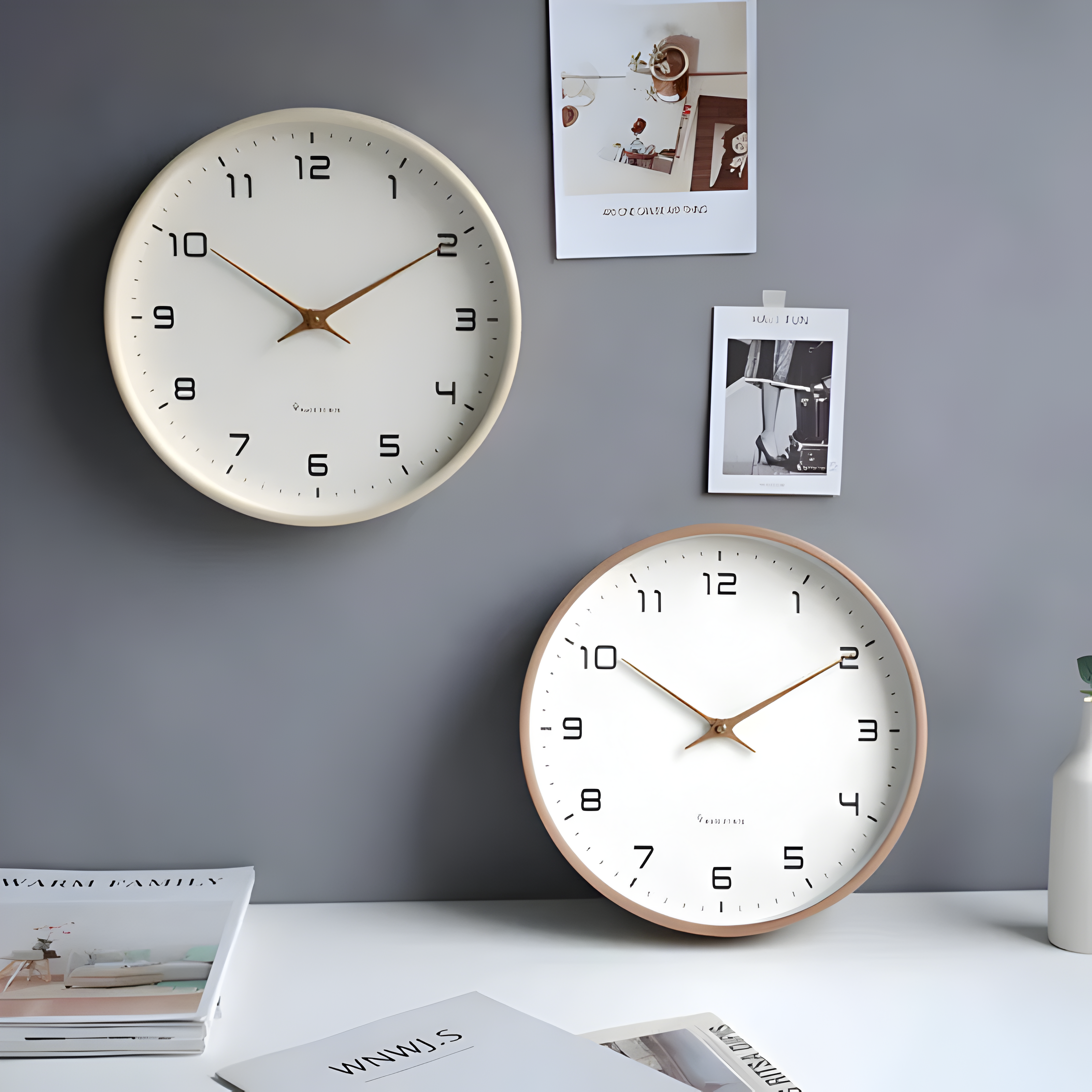 Geluidloze Houten Wandklok | Modern Rond Design