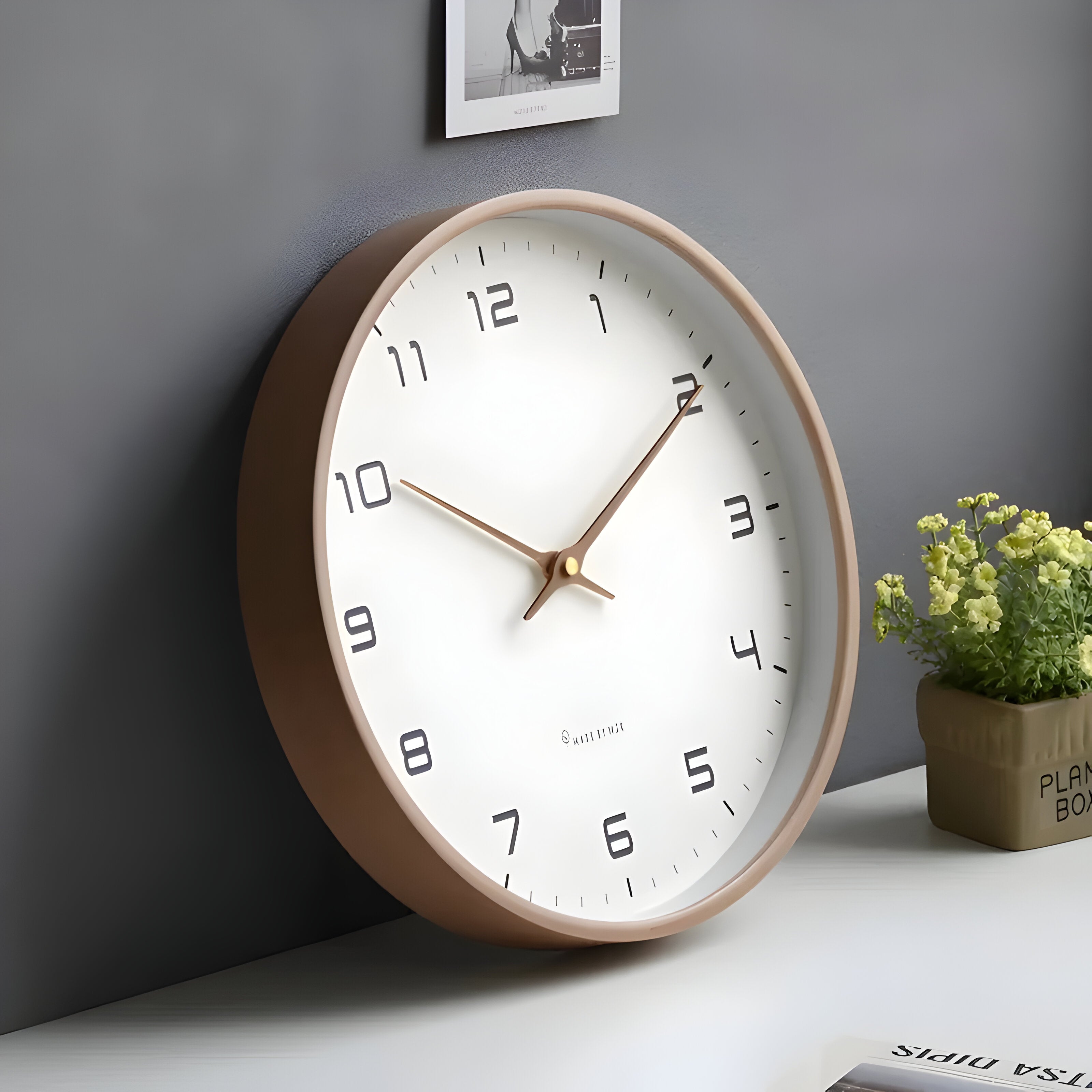 Geluidloze Houten Wandklok | Modern Rond Design