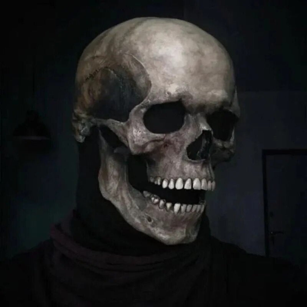 Halloween Schedelmasker Met Beweegbare Kaak Realistisch Latex Volledige Hoofd Kostuum