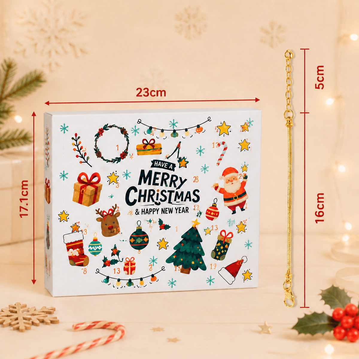 24-Dagen-Kerstarmband-Adventskalender – DIY-Sieradenset voor meisjes