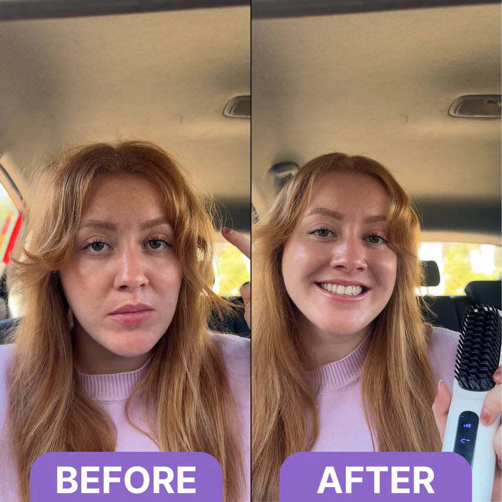 StyleEase Elektrische LCD Haarstyler Kam | Glad, Stijl en Glans Onderweg