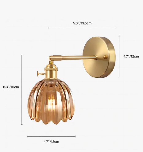 Retro Bloemknop Tulp Glas Wandlamp