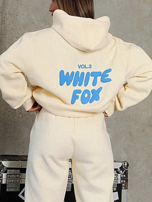 Dames Trainingspak Witte Vos Katoenmix Loose Fit Comfortabel