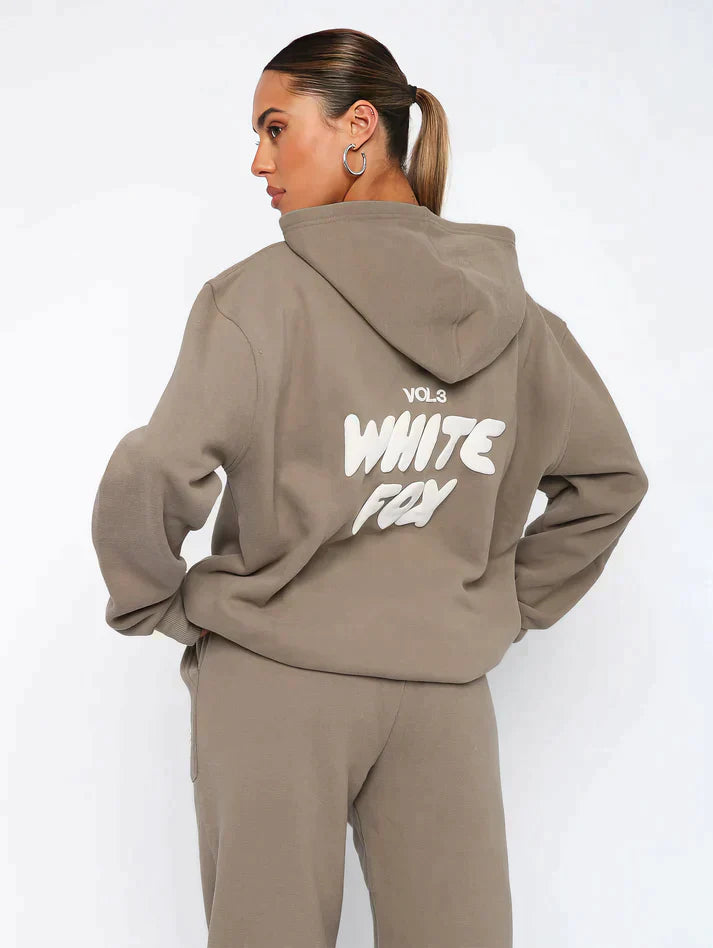 Dames Trainingspak Witte Vos Katoenmix Loose Fit Comfortabel
