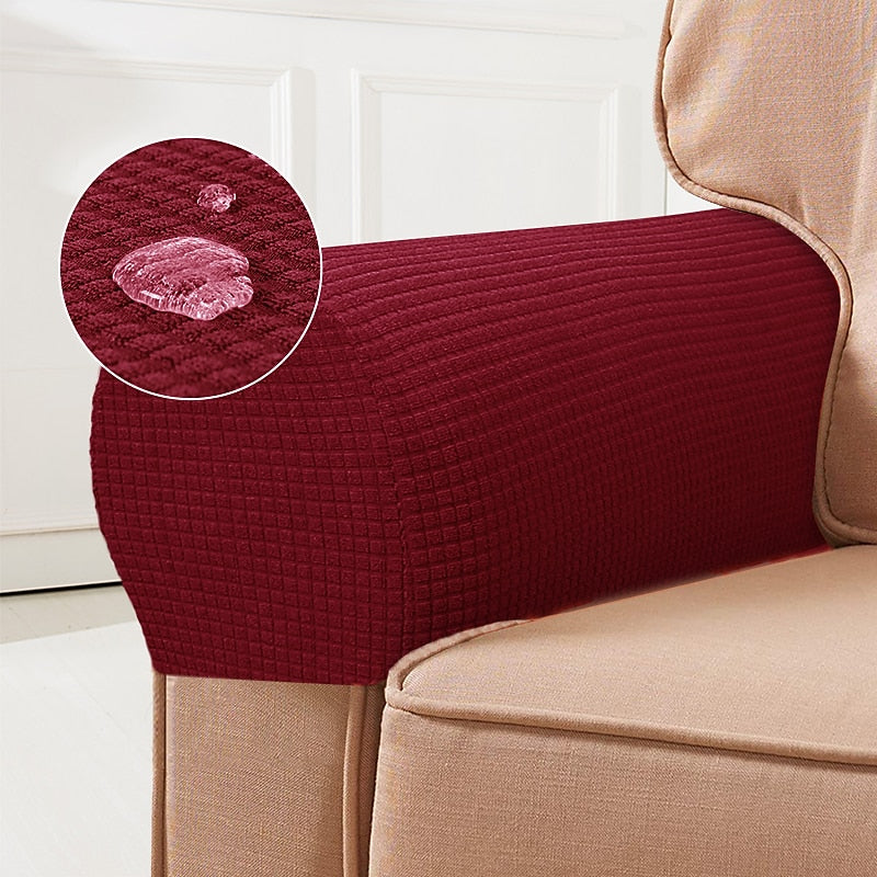 Stretch Armleuninghoezen – Spandex Hoezen voor Stoelen & Fauteuils, Set van 2, Bordeaux