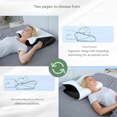 Orthopedisch Kussen | Ergonomische Ondersteuning voor Nek en Rug | Geheugen Schuim