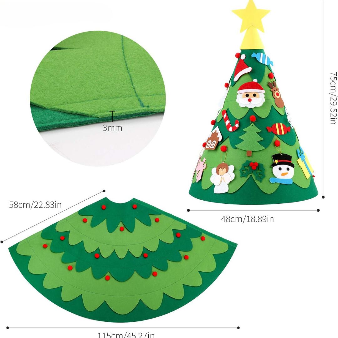 Montessori 3D Vilt Kerstboom