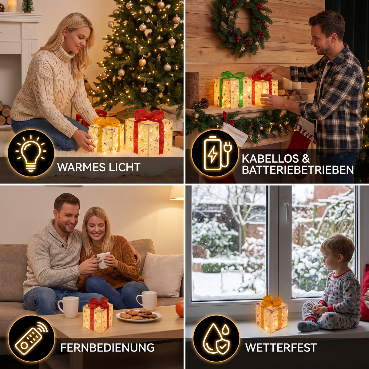 LED Kerstverlichting in Cadeaudozen – Verlichte Kerstdecoratieset