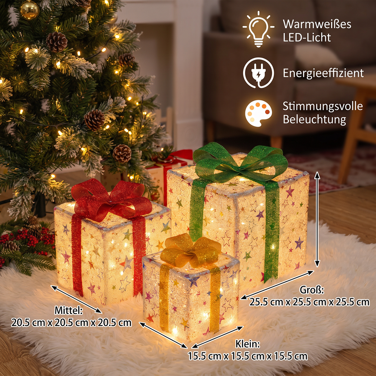 LED Kerstverlichting in Cadeaudozen – Verlichte Kerstdecoratieset