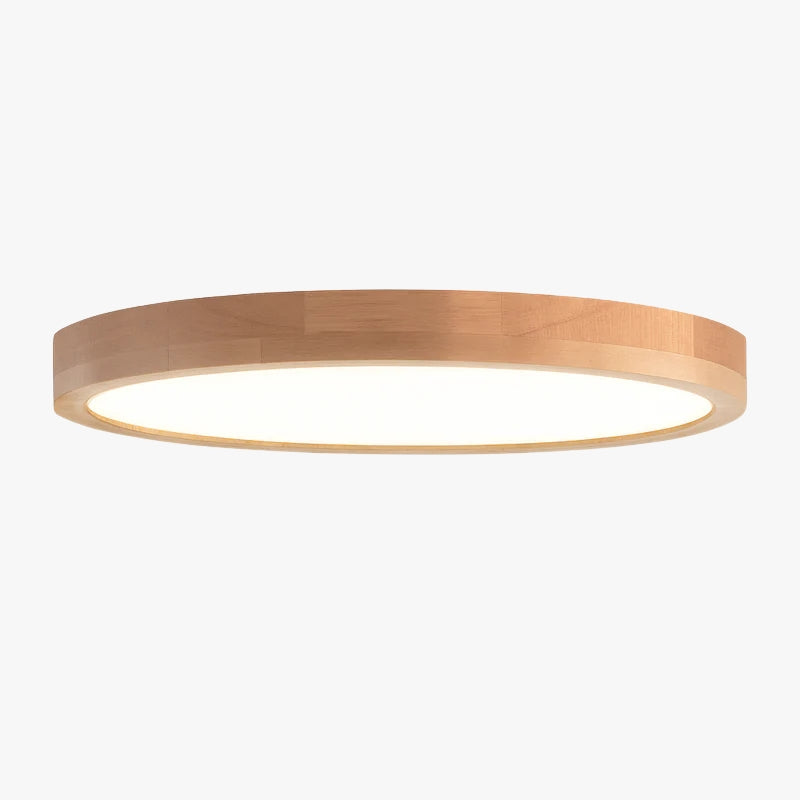 Zeer dunne LED-houten plafondlamp in ronde vorm